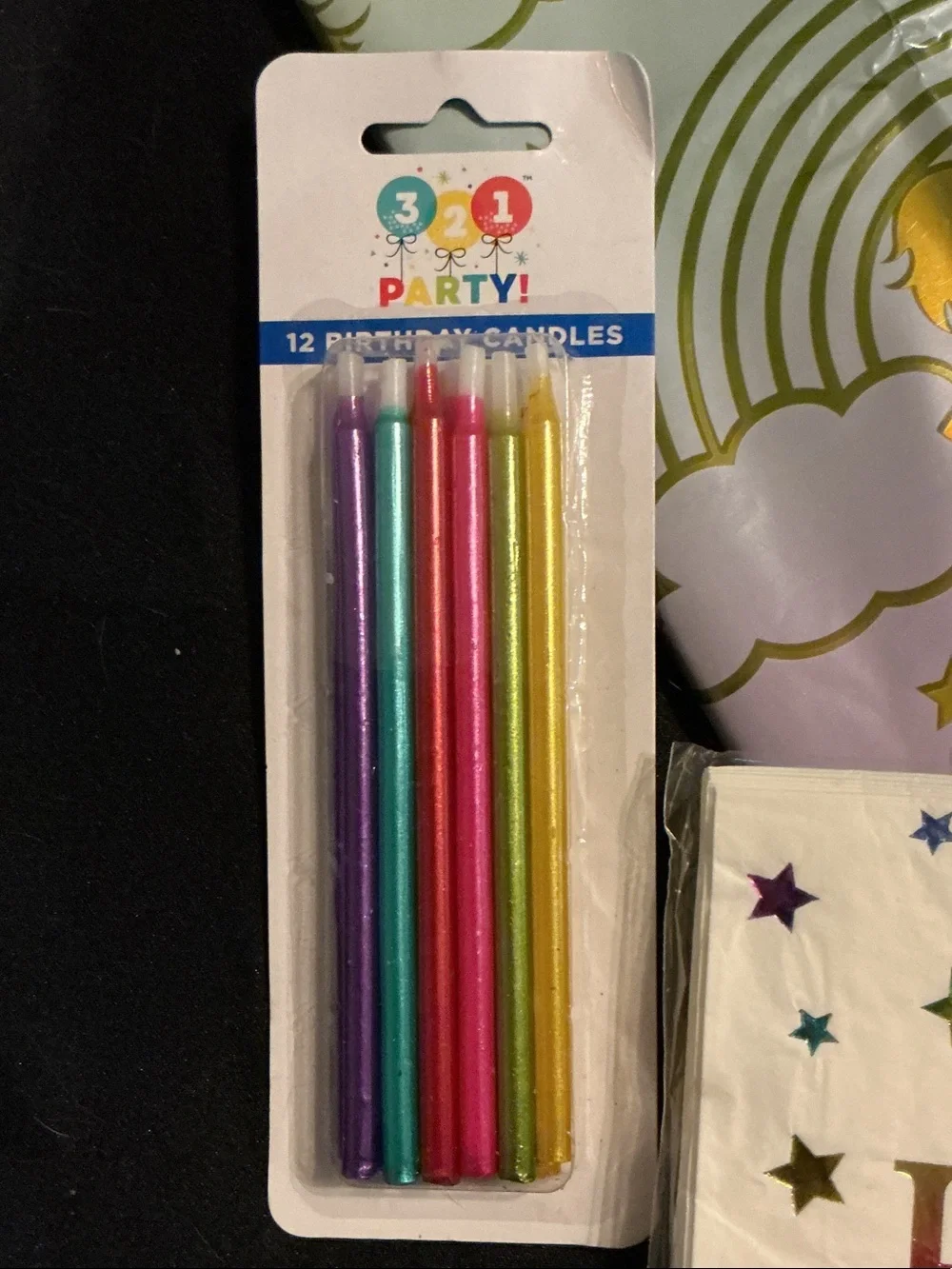 NWT Rainbow 'Happy Birthday' Napkins and Tableware Set - 5 pcs